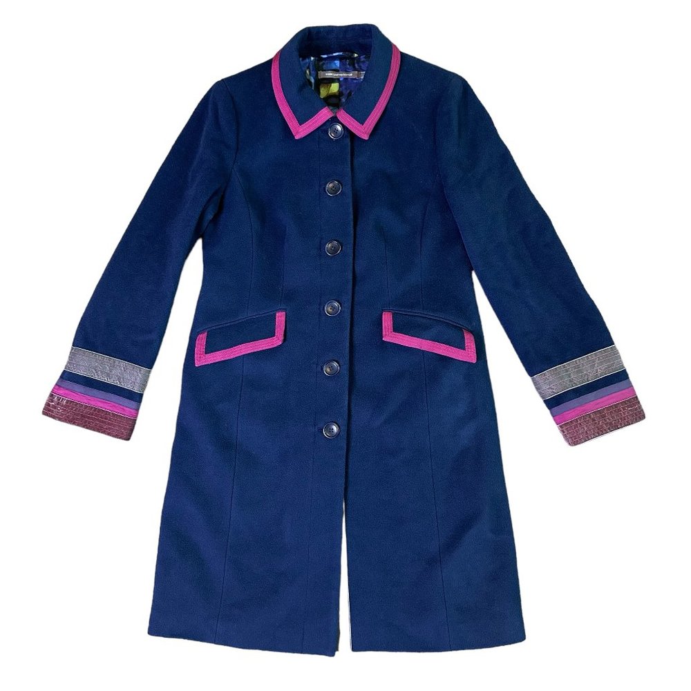 Boden Limited Edition Cashmere Blend Peacoat Coat Jacket Navy Size 8 Women's